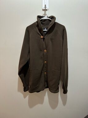 Men’s Chocolate Brown Button-Front Long Sleeve Shirt